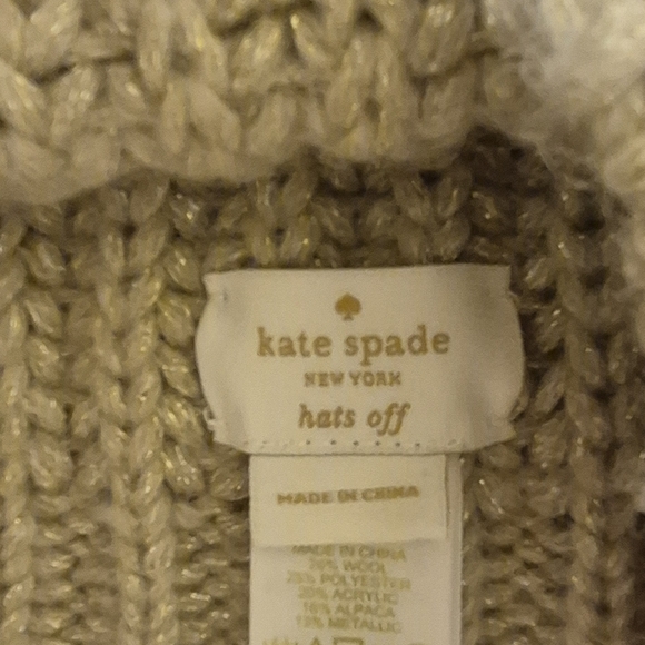 Cozy Knit Beanie with Pom KATE SPADE Add On - Picture 3 of 3